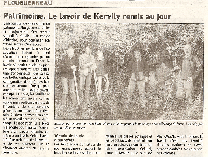 Nettoyage du Lavoir de Kervili